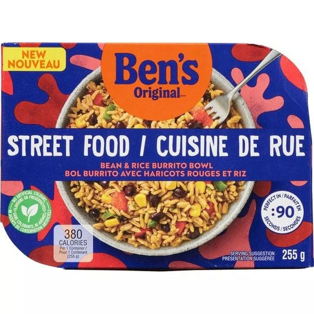 Ben’s Original Street Food Bean And Rice Burrito Bowl, 255 G — 6 Per Case